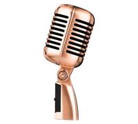 Micrófono dinámico vintage para escenario, aspecto antiguo de metal nostálgico, pastilla montada en choque para músicos y vocalistas, micrófono de metal fundido