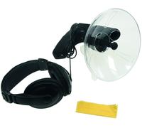 ChiliTec Micrófono parabólico direccional con Auriculares, función de grabación, diámetro de 26 cm, Alcance máximo de 90 m
