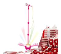 Micrófono Echo para - Con soporte ajustable iluminado - Juego de música interactivo colorido - Micrófono de karaoke con retorno de voz - Para preescolar, jardín de infantes, familia y es