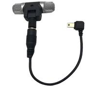 Micrófono estéreo 3,5 mm con adaptador mini USB Compatible con GoPro Hero 3 3+ 4, conector L chapado en oro