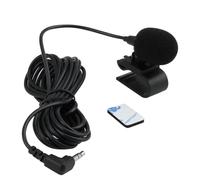 Micrófono Estéreo Portátil con Conector Jack 3,5 mm et Cable de 3 M, Mini Micrófono Lavalier con Codo, Radio para Coche con Pegatina Eva y Clip para Grabar Entrevistas, Videoconferencias, Teléfono