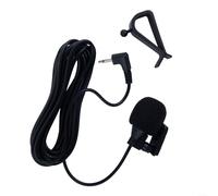 Micrófono externo Pioneer con cable de 3 metros, conector de 2,5 mm para receptor de radio de coche, entrada direccional con soporte de montaje y cubierta de espuma resistente al viento, color negro