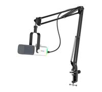 Micrófono Fifine AM8TW USB/XLR cardioide con brazo y RGB blanco