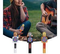 Micrófono for cantar, micrófono inalámbrico Bluetooth for adultos, máquina de karaoke portátil de mano, altavoz incorporado de alta definición, grabación de soporte, for niños y niñas/1690 ( Color : W