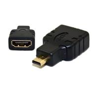 Micrófono HDMI (Tipo D) a HDMI (Tipo A), Adaptador para conectar Tablet HUDL 1 y HUDL 2 de Tesco a TV, HDTV, LCD, Plasma, Monitor con Puerto HDMI, Adaptador Dorada, Audio y vídeo