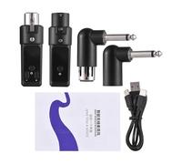 Micrófono inalámbrico 2.4G XLR para micrófonos de condensador 48V, transmisor y receptor recargable negro - sonido profesional sin cables, conexión segura, para músico y (1 transmisor y 1 receptor)