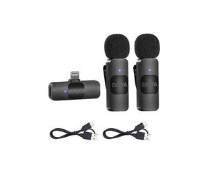 Micrófono inalámbrico - BOYA - BY-V2 - Doble emisión omnidireccional - Receptor Lightning MFi - Compatible con iOS/Android