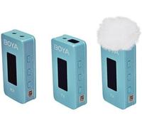 Micrófono inalámbrico BOYA BY-XM6-K2 de 2,4 GHz (1xRX y 2xTX) con estuche de carga Azul