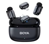 Micrófono inalámbrico Boya Mini-12 con conexión USB-C + conexión Lightning con estuche de carga Negro (2TX + 2RX)
