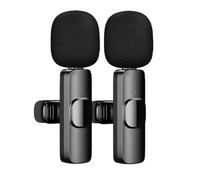 Micrófono Inalámbrico, Cámara, Android, Plug&Play, Pack 2 Microfonos Lavalier Solapa Wireless para Grabación de Video, TikTok, Vlog, Live. Cancelación Ruido, Bluetooth, USB-C, Jack, Light ning