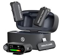 Micrófono Hollyland LARK MAX 2 Combo inalámbrico 2.4 GHz omnidireccional con grabadora interna y pantalla AMOLED