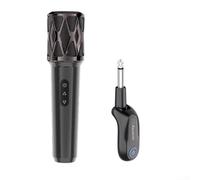 Micrófono inalámbrico de 2.4 G con receptor, micrófono dinámico recargable con cancelación de ruido DSP, rotación de 270 °, duración de la batería de 20 horas, rango de 30 m para voz, boda, sistema PA