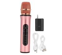 Micrófono inalámbrico de mano recargable con efectos integrados, altavoz Bluetooth, función de grabación, botones de volumen y cambio de modo