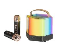 Micrófono inalámbrico Karaoke, portátil pequeño altavoz, 4.09x3.39in Music Supplies Colorful Light Box, Fun Entertainment, Outdoor Activities for Family Gatherings, Backyard Barbacoa