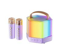 Micrófono inalámbrico Karaoke, portátil pequeño altavoz, 4.09x3.39in Music Supplies Colorful Light Box, Fun Entertainment, Outdoor Activities for Family Gatherings, Backyard Barbacoa