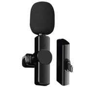 Micrófono inalámbrico Lavalier | Micrófono de reducción de ruido | Micrófono de solapa portátil, micrófono inalámbrico de retardo ultra bajo para podcasts, grabación de video, transmisión en ,