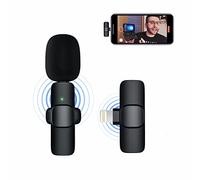 Micrófono inalámbrico Lavalier para iPhone,Plug Play Clip on Shirt Lapel Mini Mic para TikTok Youtube Facebook Transmisión en Vivo Vlog Grabación de Video,Color Negro