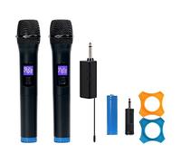 micrófono inalámbrico Micrófono inalámbrico VHF 3. 5mm /6.35mm de metales de mano del megáfono del micrófono con mini receptor de altavoz Karaoke KTV Habla