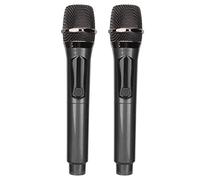 Micrófono Inalámbrico, Micrófono Multiusos de Mano Dinámico con 1 para 2 Receptores Recargables, de Micrófono de Mano Inalámbrico para Karaoke en Casa, Reuniones, Bodas