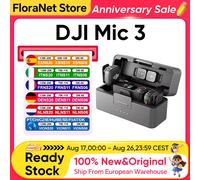 Micrófono inalámbrico original DJI Mic 3 de doble banda con antiinterferencias, control automático de ganancia, 28 horas de duración de la batería y carga rápida. 1TX 1RX