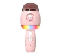 Micrófono inalámbrico para cantar, micrófono de karaoke para niños | Altavoz portátil con luces LED, diseño de dibujos animados | Accesorios de canto inalámbrico, ideal para hogar, diversión al aire l