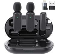 Micrófono Inalámbrico para iPhone, Android, iPad - Micrófono de Solapa con Estuche de Carga 42H - Mini Micrófono con Reducción de Ruido para Grabación, YouTube, TikTok, Directos, Vlogs - Alcance 20m