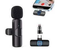 Micrófono inalámbrico para iPhone/Android, Plug&Play Micrófonos inalámbricos Profesionales Reducción del Ruido para TikTok, Youtube, Vlog Grabación de Video, Live Stream, Micrófono Lavalier