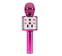 Micrófono Inalámbrico para Karaoke, Reducción de Ruido Multifuncional 100Hz-10kHz Micrófono de Condensador para Conciertos Transmisión (Pink)