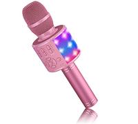 Micrófono Inalámbrico para Niños, Micrófono de Karaoke con Sonido Mágico BONAOK, Máquina de Karaoke Bluetooth 4 en 1, Máquina de Canto Adultos con Micrófono de Karaoke, para Fiestas/Exteriores (Rosa)