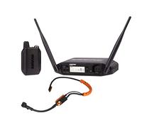 Micrófono inalámbrico Shure GLXD14+/SM31 para fitness y aeróbicos con batería de 12 horas y alcance de 30m, incluye micrófono de diadema SM31FH y receptor de canal único.