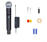 Micrófono inalámbrico, sistema UHF recargable, rango de 50 m, 730-769 MHz, micrófono de mano de karaoke para eventos, fiestas, reuniones, juego uno o dos (uno a uno)