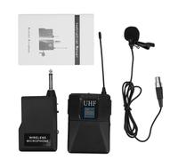 Micrófono inalámbrico tipo auricular, micrófono de solapa, receptor recargable, conectividad Plug and Play, transmisor de petaca portátil de