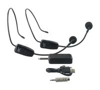 Micrófono inalámbrico UHF Dual Headset recargable de 160 pies de alcance anti-aullidos para enseñar habla, yoga, conferencia, podcast en vivo (U12F)