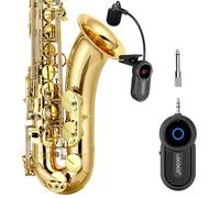 Micrófono inalámbrico UHF para instrumentos: micrófono de saxofón, receptor y transmisor inalámbricos, alcance de 160 pies, Plug and Play, ideal para trompetas, clarinete, violonchelo