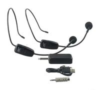 Micrófono inalámbrico UHF recargable, micrófono de auriculares dual para enseñar el habla, auriculares uno a dos U12F (U12F)