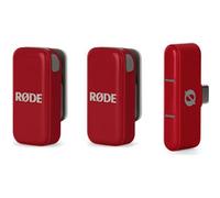 RØDE Wireless Micro - Micrófono inalámbrico Compacto, Dos micrófonos con Estuche de Carga para la creación de Contenido en Smartphone - USB-C, Rojo