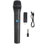 Micrófono inalámbrico VHF, plástico ABS negro, profesional, sistema de micrófono inalámbrico de mano, micrófono de recepción USB, micrófono para cantar, karaoke, discurso, boda, iglesia, eventos en