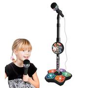 Micrófono Infantil con Soporte Ajustable Karaoke Niñas Luces Destello Sonidos Efectos 21x100cm Conexión MP3 Teléfono Música Fiesta Regalo Musical Hogar Fiestas Infantiles Diversión Aprendizaje