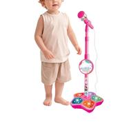 Micrófono Infantil Juguete Portátil con Luces de Escenario LED | con Soporte, Micrófono Juguete Para Podcast Grabación Canto Streaming Estudio Adolescentes Navidad Cumpleaños