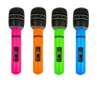 Micrófono Inflable,4pcs Micrófonos Inflables Micrófono de Juego de Simulación Inflable de los Instrumentos Musicales Accesorios de Fiesta para Retro Party Boda Cumpleaños Carnaval