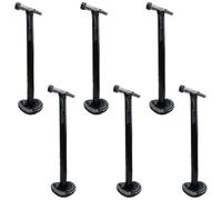 Micrófono inflable en soporte, paquete de 6 unidades, 125 cm de alto, soporte negro con micrófono plateado adjunto, paquete de 6, accesorio de disfraz de cantante musical para adultos