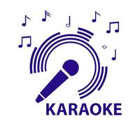 Micrófono Karaoke Club Notas Música Canto Decoración de vinilo para pared 54x54.9cm Autoadhesivo Azul oscuro