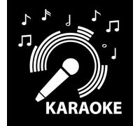 Micrófono Karaoke Club Notas Música Canto Decoración de vinilo para pared 54x54.9cm Decoración artística Blanco