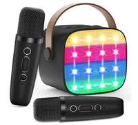 Micrófono Karaoke para Niños, Karaoke Infantil 2 Microfonos Inalambrico, Altavoz Bluetooth Portátil con Efectos de Cambio de Voz y Luces LED, para Fiestas, Regalos de Cumpleaños y Juguetes Educativos