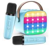 Micrófono Karaoke para Niños, Karaoke Infantil 2 Microfonos Inalambrico, Altavoz Bluetooth Portátil con Efectos de Cambio de Voz y Luces LED, para Fiestas, Regalos de Cumpleaños y Juguetes Educativos