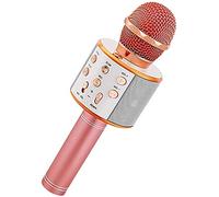 Microfono Karaoke, Regalos para Niña 3-12 Años, Karaoke Microfono Bluetooth Juguetes para Niños, Juguetes para Niña - Regalo Navidad Niño Halloween (Rosa Gold)