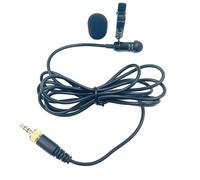 Micrófono Lavalier con clip giratorio de 360° para micrófonos de sonido claro, función de cancelación de ruido, PVC