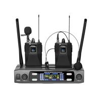Micrófono Lavalier Inalámbrico, Auriculares Con VHF, Conjunto De Frecuencia Dual Fija For Espectáculo En Escenario CaptacióN De Sonido NíTida