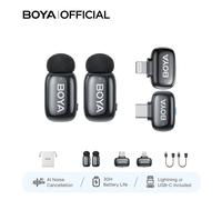 Micrófono Lavalier inalámbrico BOYA Mini 2 para iPhone tipo C sin funda, cancelación de ruido AI para grabación de entrevistas, transmisiones en vivo y vlogs 2 mic Type-C No Case