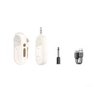 Micrófono Lavalier inalámbrico estable para enseñar presentaciones y actividades guiadas con diseño ergonómico y salida de audio clara (blanco)